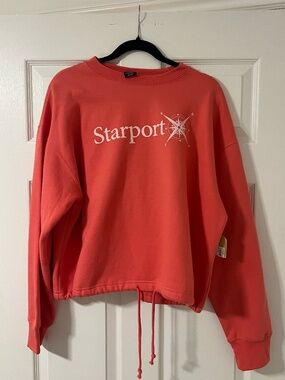 Coral Crewneck Sweatshirt | Coastal Starport Graphic | New With Tags